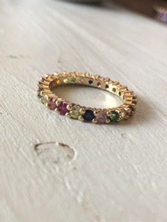 rainbow ring stone gold
